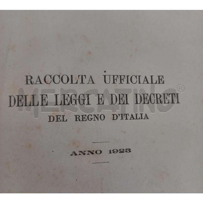 LIBRI LEGGI E DECRETI DEL REGNO D'ITALIA ANNO 1919 - ANNO 19232 VOL. | Mercatino dell'Usato Molfetta 5