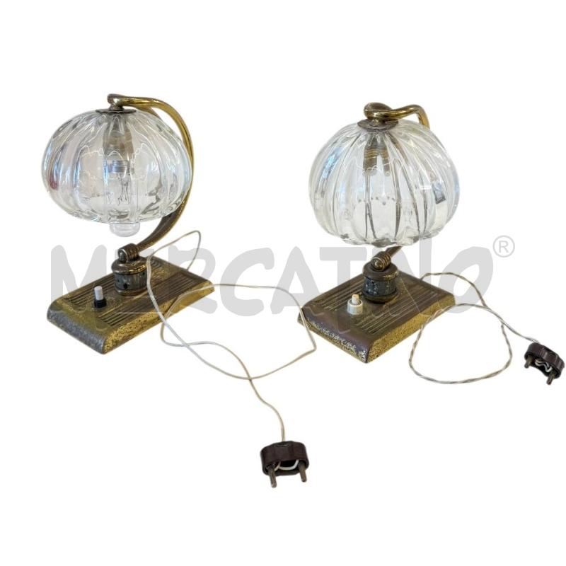 LUMETTI  D'EPOCA 2 PZ OTTONE COPPA VETRO ANNI 50  | Mercatino dell'Usato Molfetta 1