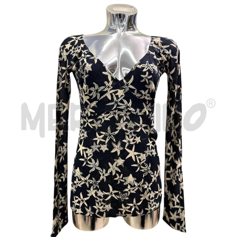 MAGLIA DONNA ANNA MOLINARI NERO STELLE PANNA | Mercatino dell'Usato Molfetta 1