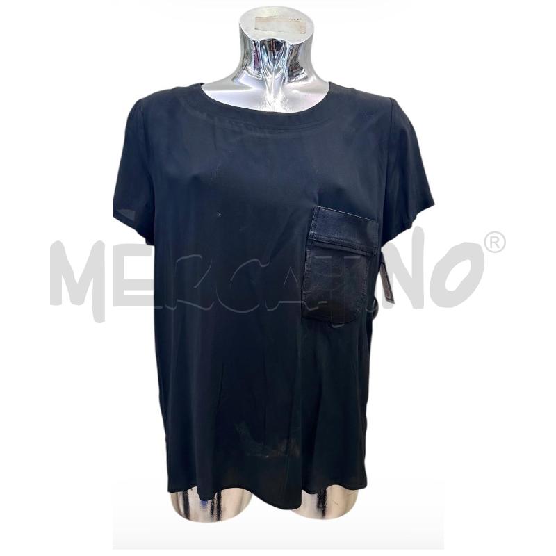 MAGLIA DONNA ATOS LOMBARDINI NERO TASCHINO ECOPELLE BOTTONI SCHIENA | Mercatino dell'Usato Molfetta 1