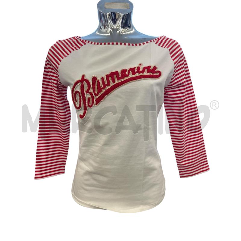 MAGLIA DONNA BIANCO MANICHE BIANCO ROSSO | Mercatino dell'Usato Molfetta 1