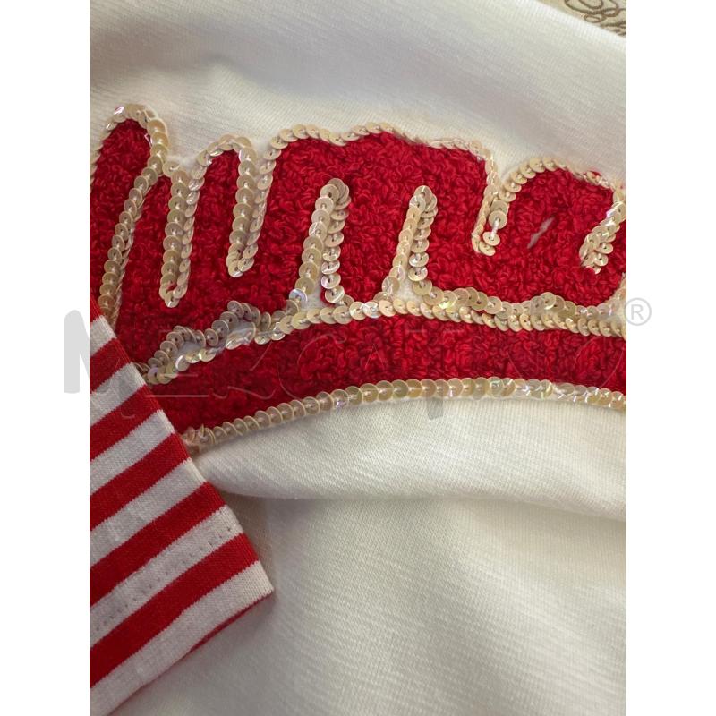 MAGLIA DONNA BIANCO MANICHE BIANCO ROSSO | Mercatino dell'Usato Molfetta 2