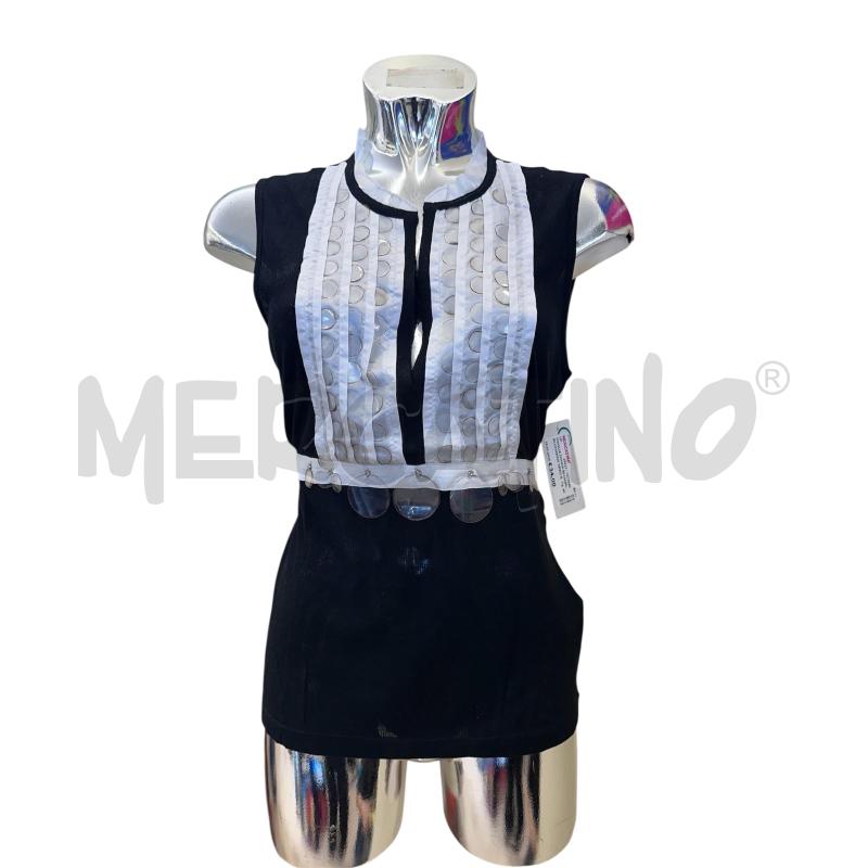 MAGLIA DONNA BLUGIRL BLUMARINE NERO E BIANCO CERCHIETTI | Mercatino dell'Usato Molfetta 1