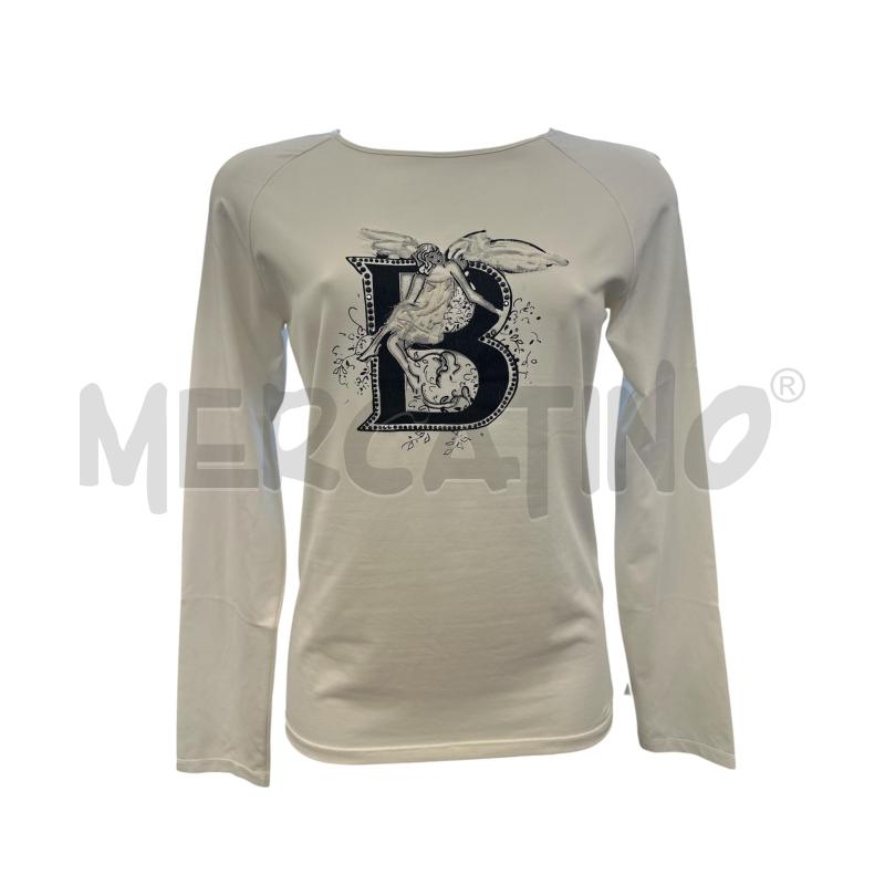 MAGLIA DONNA BLUMARINE BIANCO SCRITTO NERO | Mercatino dell'Usato Molfetta 1