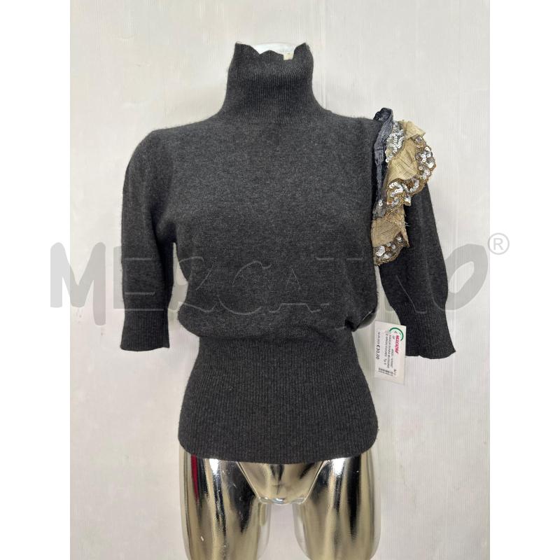 MAGLIA DONNA BLUMARINE GRIGIO ROCHES DORATE | Mercatino dell'Usato Molfetta 1