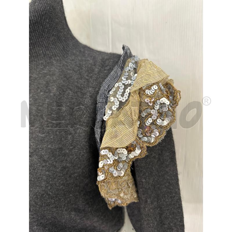 MAGLIA DONNA BLUMARINE GRIGIO ROCHES DORATE | Mercatino dell'Usato Molfetta 2