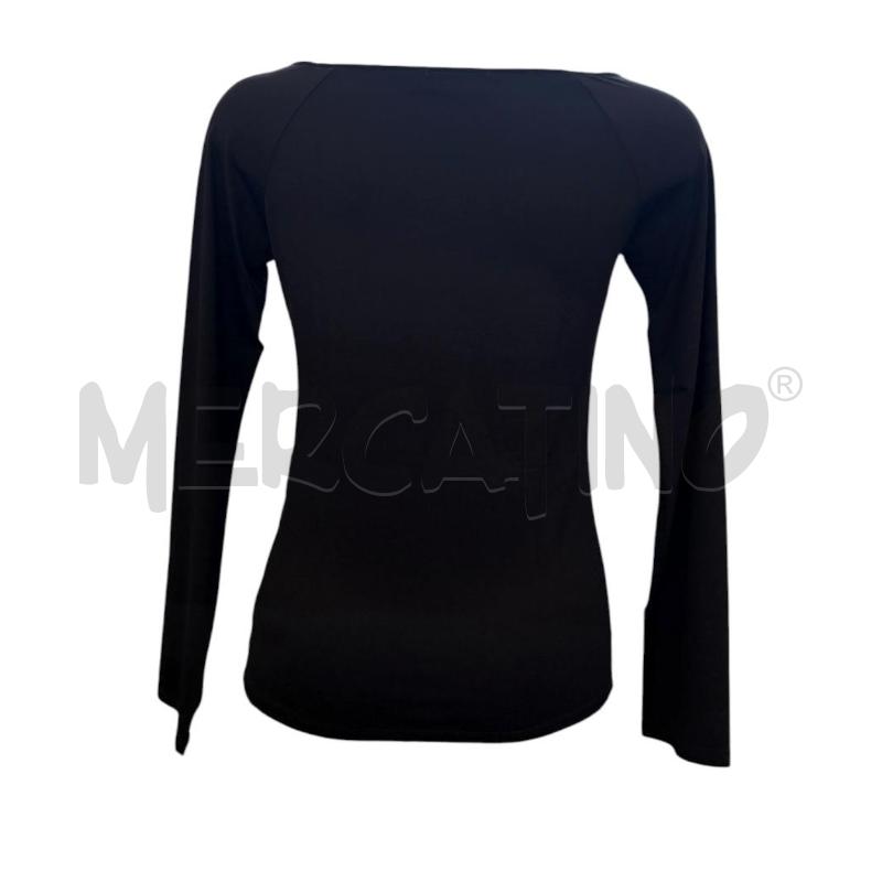 MAGLIA DONNA BLUMARINE NERO SCRITTA GRIGIO PROFILO STRASS | Mercatino dell'Usato Molfetta 2
