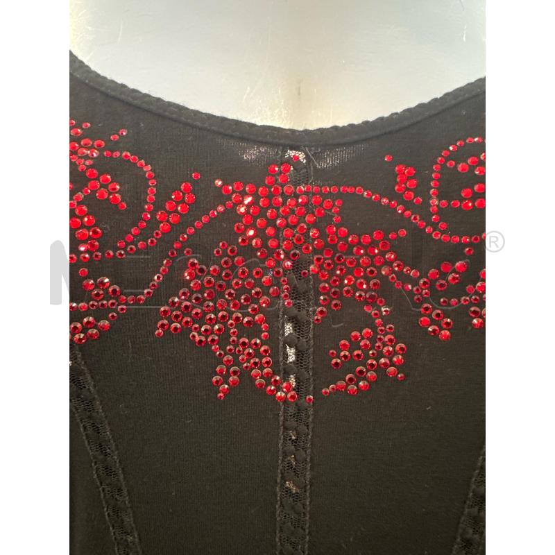 MAGLIA DONNA BLUMARINE NERO STRASS ROSSI | Mercatino dell'Usato Molfetta 2
