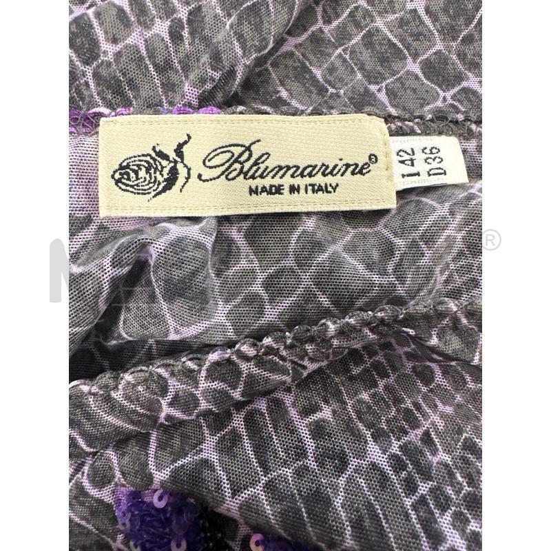 MAGLIA DONNA BLUMARINE PITONATA GRIGIO VILA FIORI VIOLA | Mercatino dell'Usato Molfetta 4