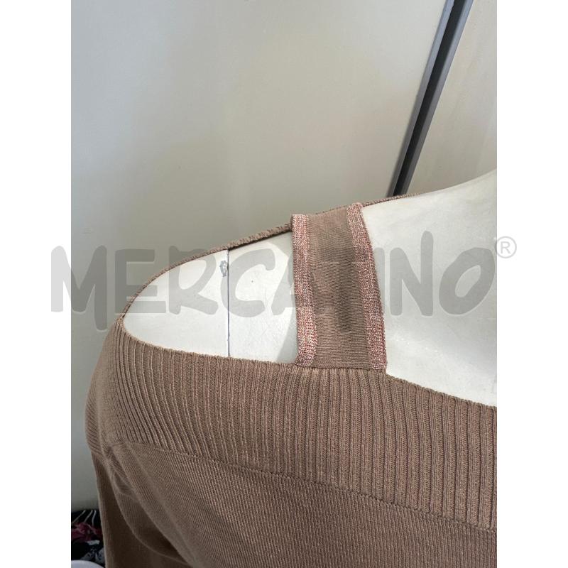 MAGLIA DONNA FIORELLA RUBINO BEIGE FASCE NERO BIANCO | Mercatino dell'Usato Molfetta 2