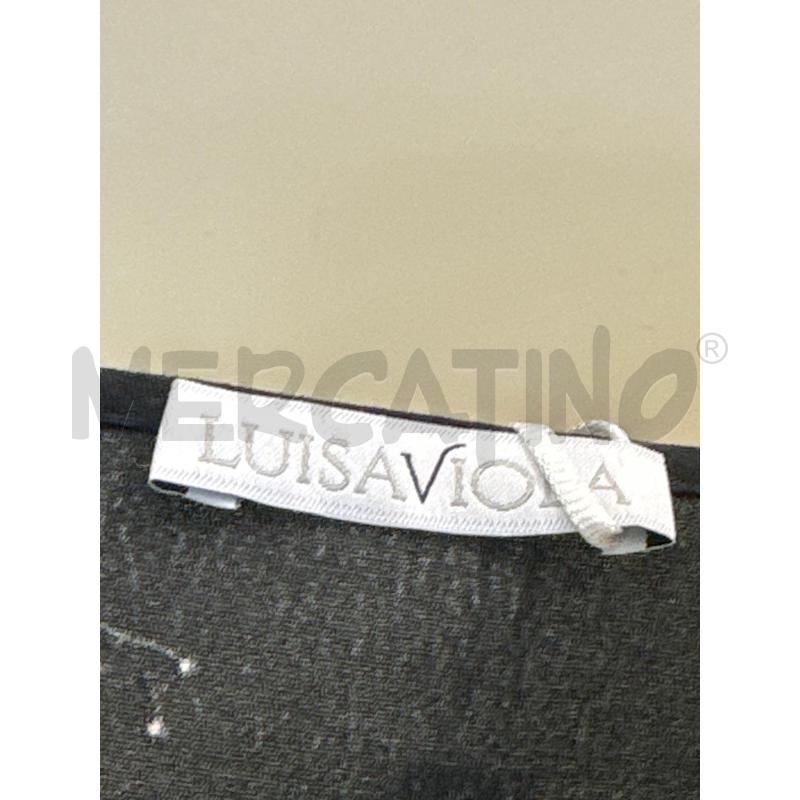MAGLIA DONNA LUISA VIOLA NERO FIORI ROSA | Mercatino dell'Usato Molfetta 4