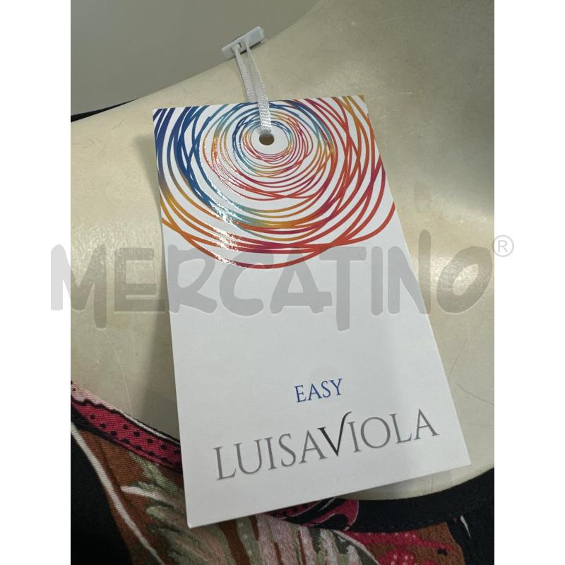 MAGLIA DONNA LUISA VIOLA NERO FIORI ROSA | Mercatino dell'Usato Molfetta 5