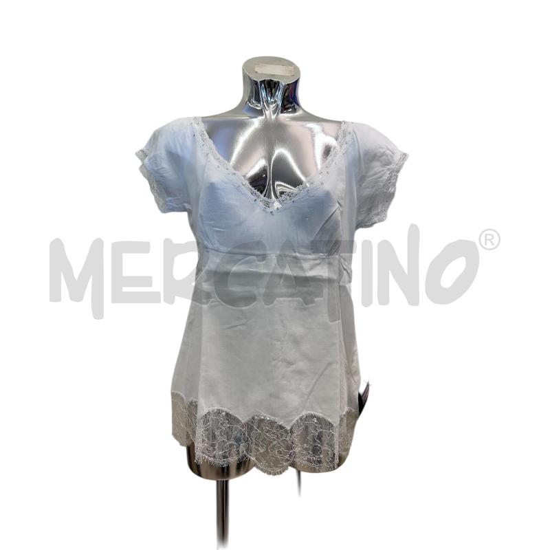 MAGLIA DONNA NORMALUISA BIANCO PROFILO PIZZO | Mercatino dell'Usato Molfetta 1