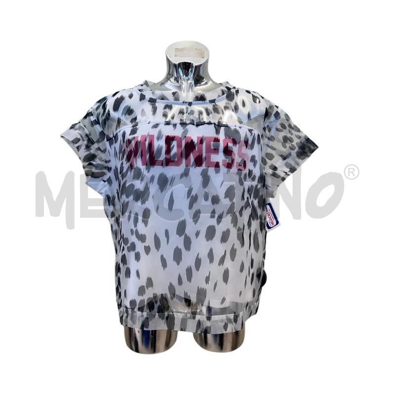 MAGLIA DONNA TWINSET BIANCA STAMPA MACULATA NERA VELATA | Mercatino dell'Usato Molfetta 1