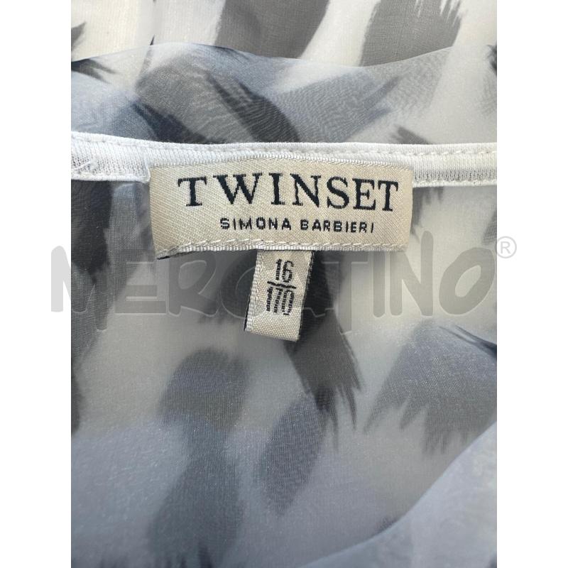 MAGLIA DONNA TWINSET BIANCA STAMPA MACULATA NERA VELATA | Mercatino dell'Usato Molfetta 3