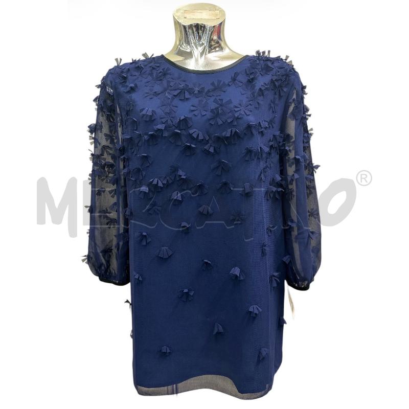 MAGLIA DONNA TWINSET BLU FIOCCHI RILIEVO | Mercatino dell'Usato Molfetta 1