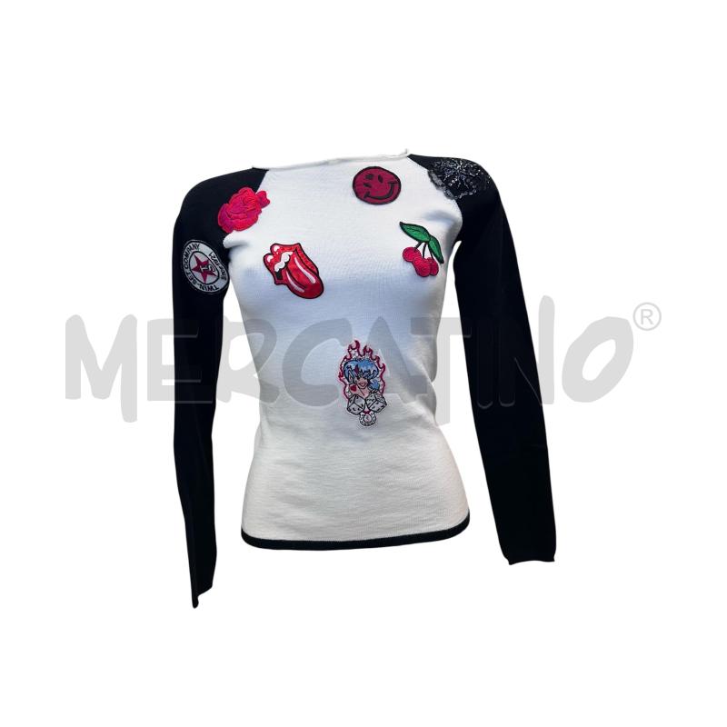 MAGLIA DONNA TWIN SET NERO E BIANCO | Mercatino dell'Usato Molfetta 1