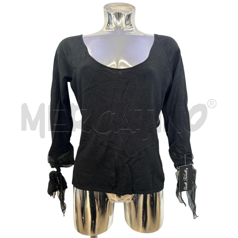 MAGLIA DONNA VALENTINO NERO MANICA FIOCCHETTO | Mercatino dell'Usato Molfetta 1