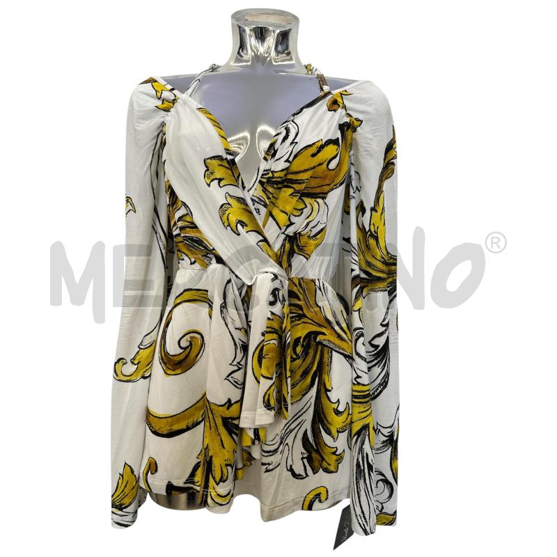 MAGLIA DONNA VERSACE JEANS COTURE BIANCO FANTASIA GIALLO | Mercatino dell'Usato Molfetta 1