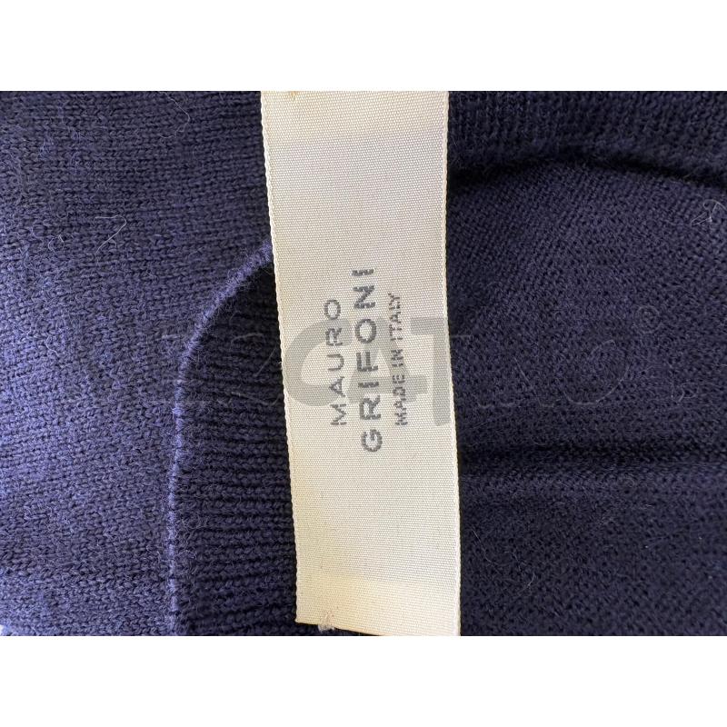 MAGLIONE DONNA MAURO GRIFONI MERINOS BLU GIROCOLLO | Mercatino dell'Usato Molfetta 3