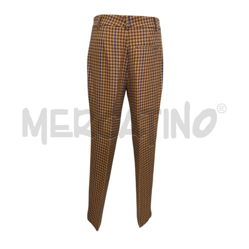 PANTALONE DONNA ALYSI PIED DE POULE BEIGE BLU | Mercatino dell'Usato Molfetta 2