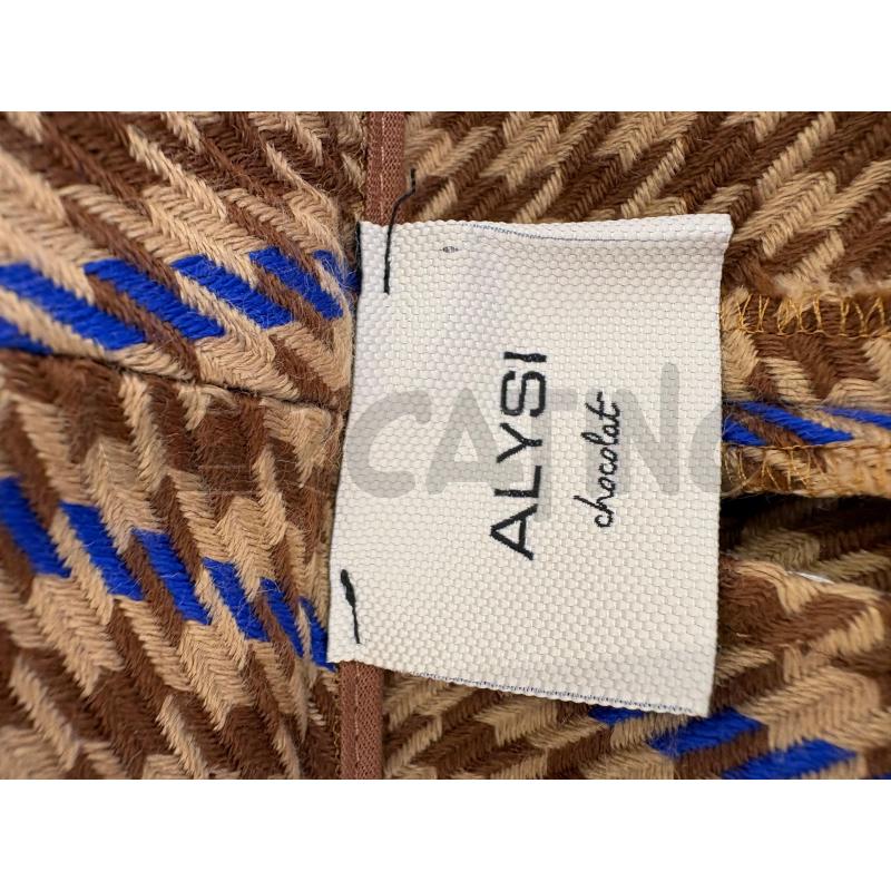 PANTALONE DONNA ALYSI PIED DE POULE BEIGE BLU | Mercatino dell'Usato Molfetta 3