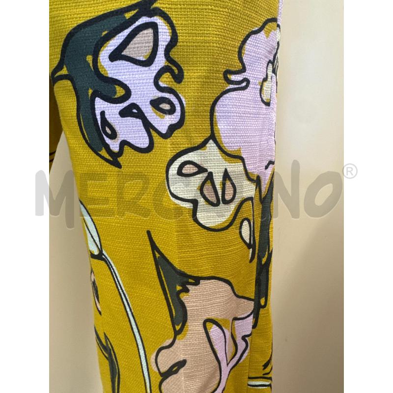 PANTALONE DONNA ALYSI SENAPE FIORI ROSA VERDE | Mercatino dell'Usato Molfetta 3