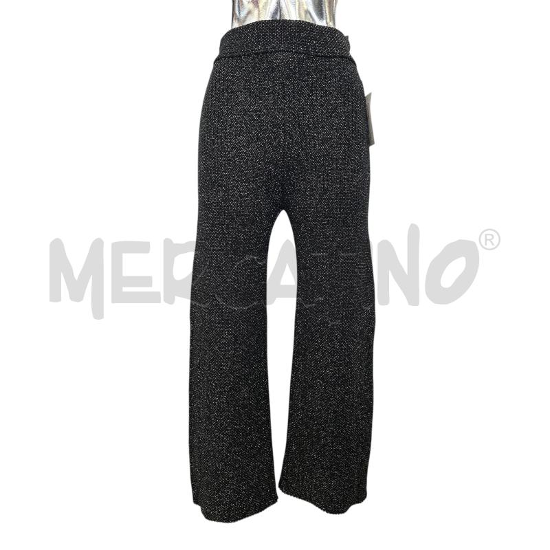 PANTALONE DONNA ELISABETTA FRANCHI NERO LAMINATO DORATO | Mercatino dell'Usato Molfetta 1