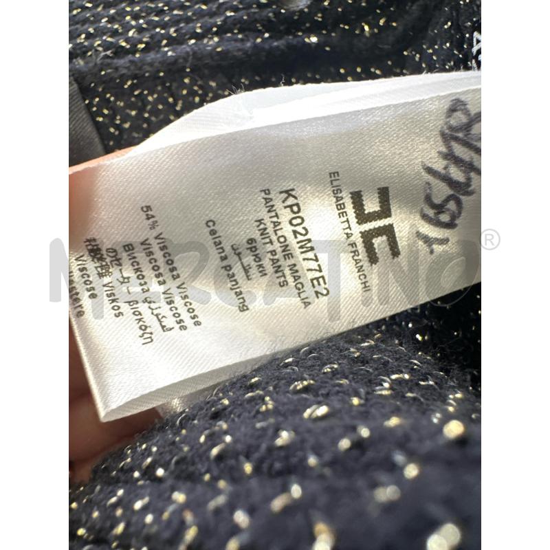 PANTALONE DONNA ELISABETTA FRANCHI NERO LAMINATO DORATO | Mercatino dell'Usato Molfetta 4