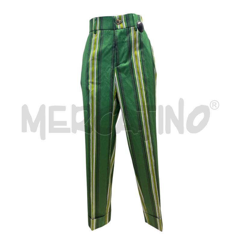 PANTALONE DONNA ERWICH VERDE FASCE BIANCO NERO | Mercatino dell'Usato Molfetta 1