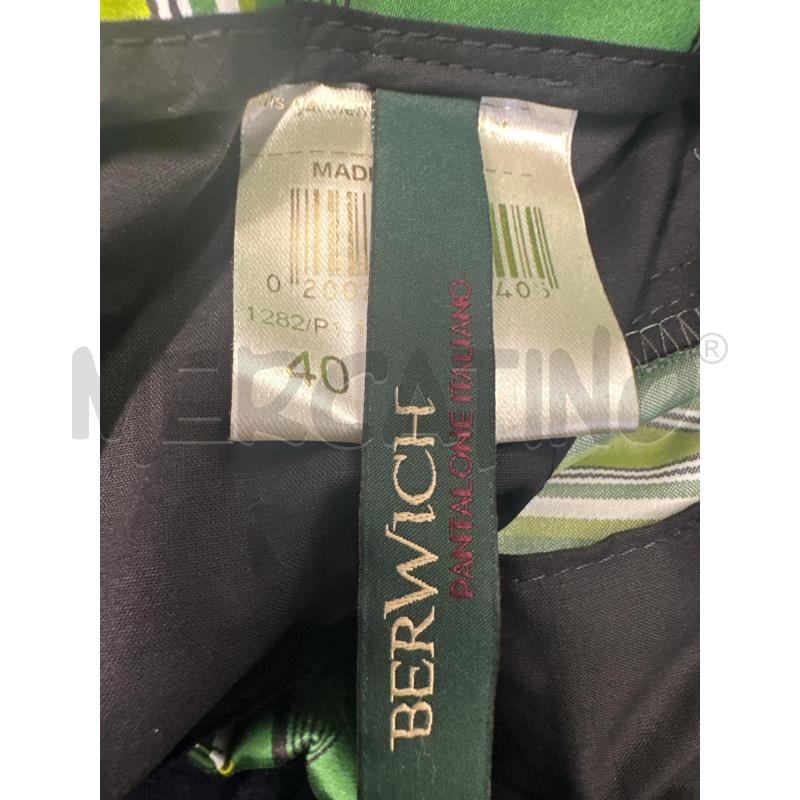 PANTALONE DONNA ERWICH VERDE FASCE BIANCO NERO | Mercatino dell'Usato Molfetta 4