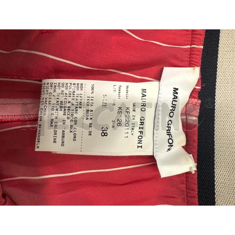 PANTALONE DONNA MAURO GRIFONI SETA ROSSO GESSATO  | Mercatino dell'Usato Molfetta 3