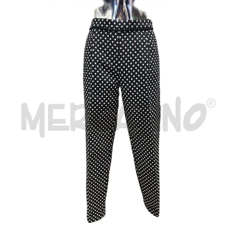 PANTALONE DONNA TWIN SET NERO POIS BIANCHI | Mercatino dell'Usato Molfetta 1