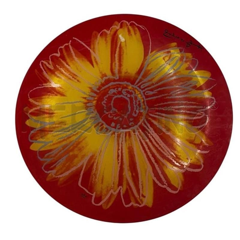 PIATTO ROSENTHAL FIRMA ANDY WARHOL VETRO ROSSO FIORE GIALLO | Mercatino dell'Usato Molfetta 2