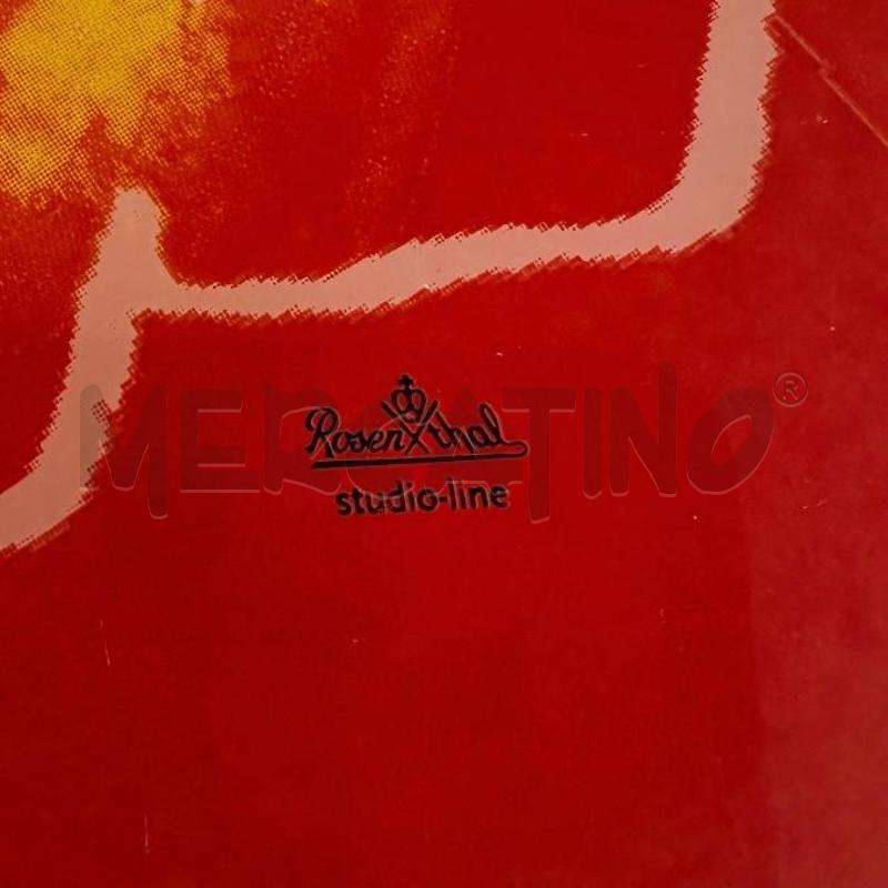 PIATTO ROSENTHAL FIRMA ANDY WARHOL VETRO ROSSO FIORE GIALLO | Mercatino dell'Usato Molfetta 3
