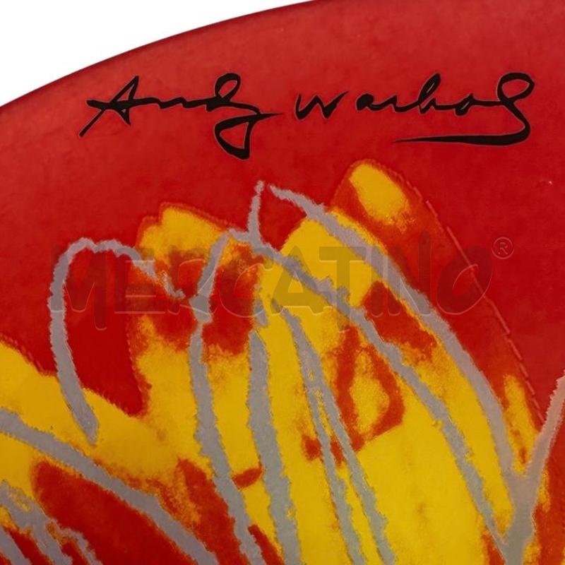 PIATTO ROSENTHAL FIRMA ANDY WARHOL VETRO ROSSO FIORE GIALLO | Mercatino dell'Usato Molfetta 4