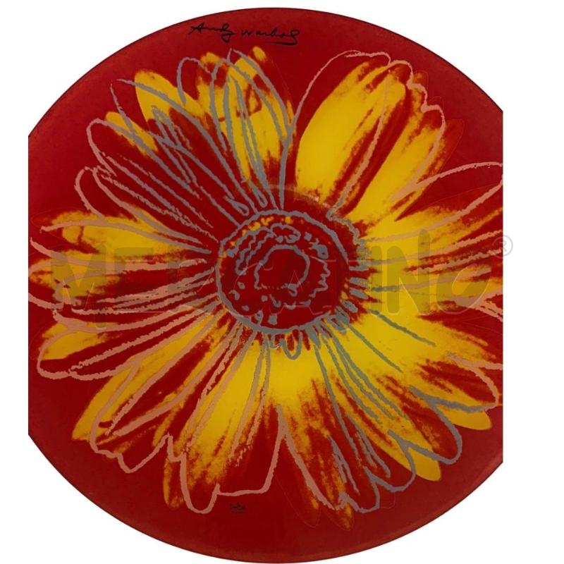 PIATTO ROSENTHAL FIRMA ANDY WARHOL VETRO ROSSO FIORE GIALLO | Mercatino dell'Usato Molfetta 5