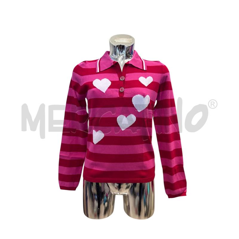 POLO DONNA SCEE TWINSET FASCE FUCSIA ROSSO CUORI | Mercatino dell'Usato Molfetta 1