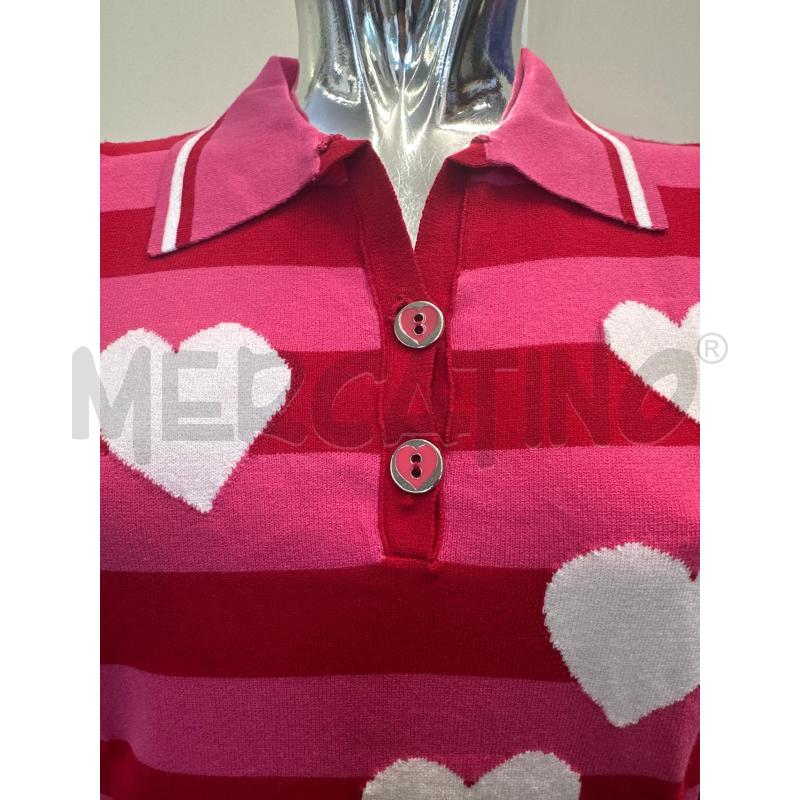 POLO DONNA SCEE TWINSET FASCE FUCSIA ROSSO CUORI | Mercatino dell'Usato Molfetta 2