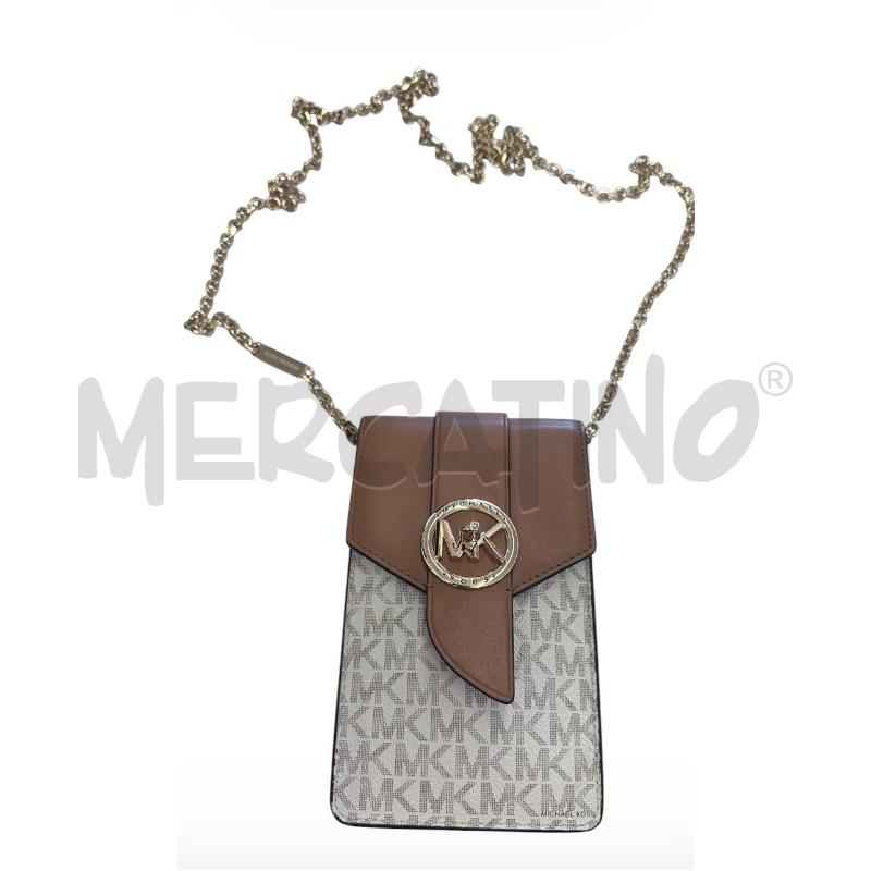 PORTA CELLULARE MICHAEL KORS MARRONE BIANCO LOGATO | Mercatino dell'Usato Molfetta 1