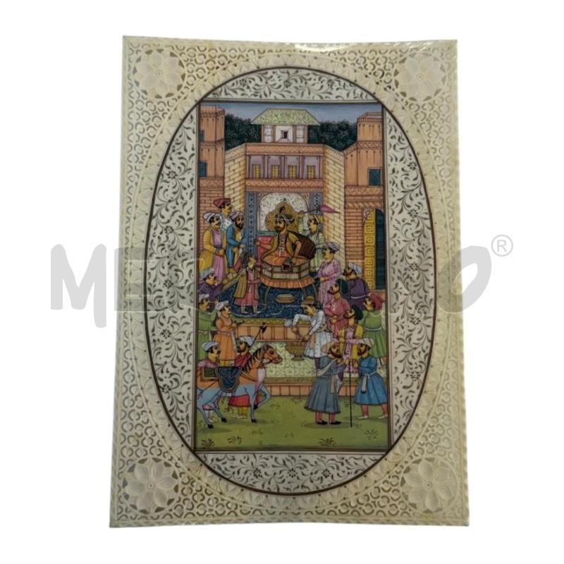QUADRETTO AVORIO SINTETICO PITTURA MUGHAL INDIANO  | Mercatino dell'Usato Molfetta 1