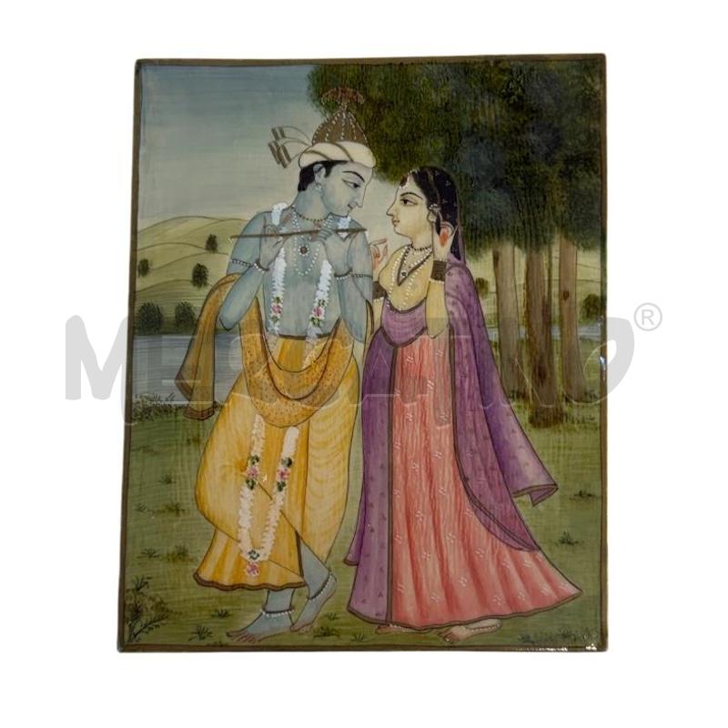 QUADRETTO AVORIO SINTETICO PITTURA MUGHAL INNAMORATI INDIANO | Mercatino dell'Usato Molfetta 1