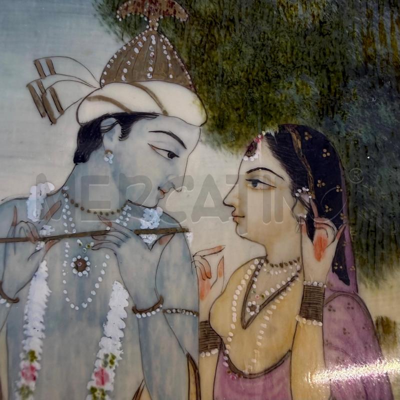 QUADRETTO AVORIO SINTETICO PITTURA MUGHAL INNAMORATI INDIANO | Mercatino dell'Usato Molfetta 3