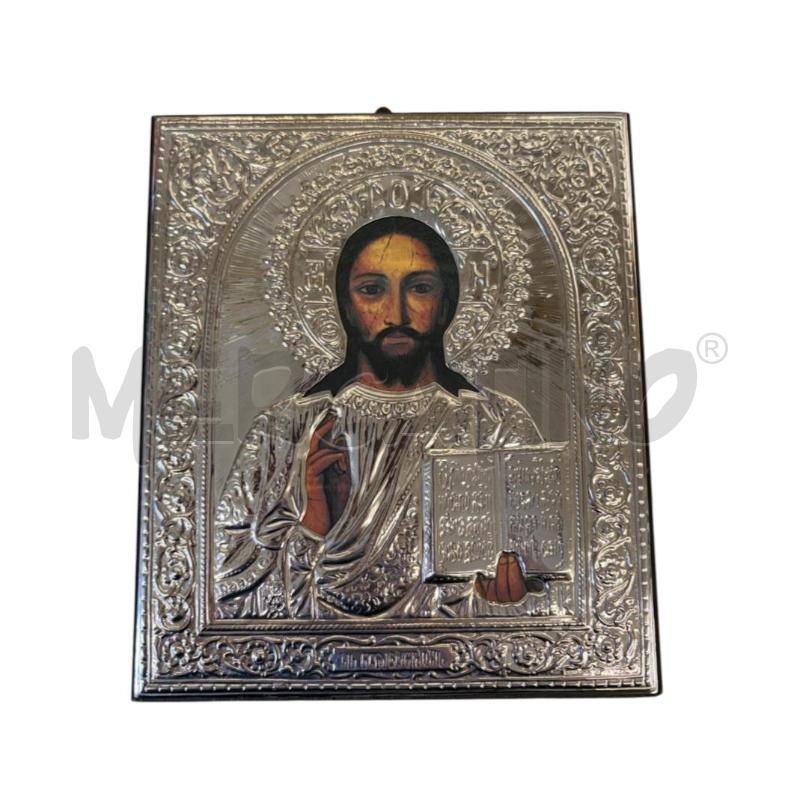 QUADRETTO LAMINA ARGENTO CRISTO BIZANTINO | Mercatino dell'Usato Molfetta 1