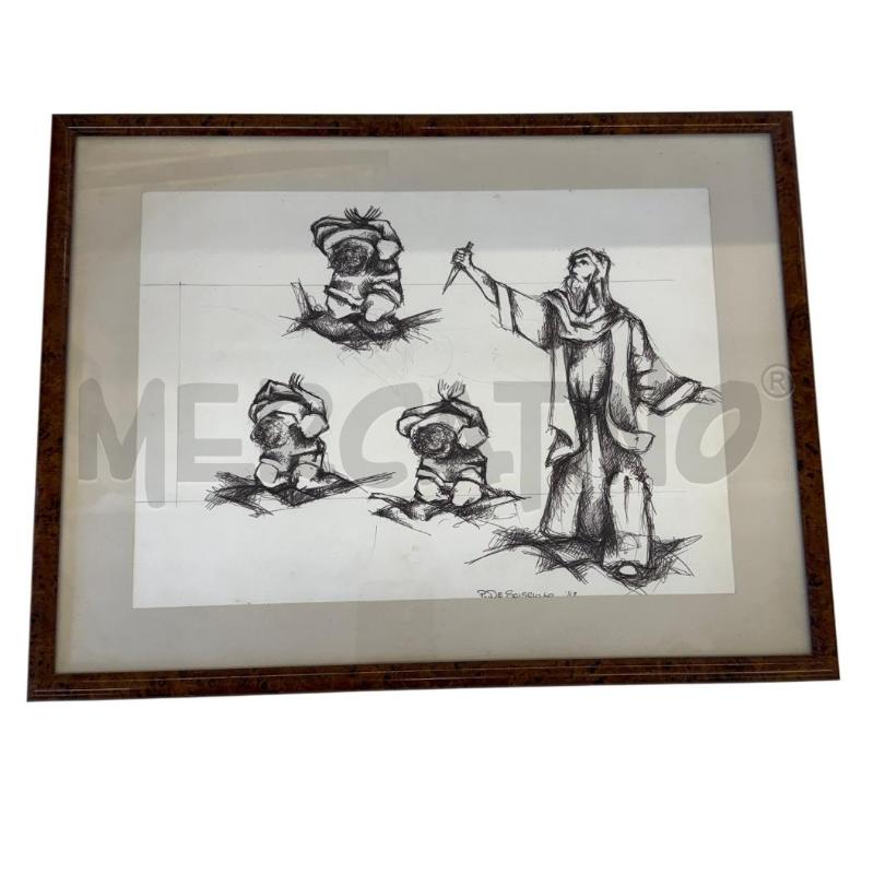 QUADRO DISEGNI DI P. DE SCISCIOLO ''IL SACRIFICIO DI ABRAMO  | Mercatino dell'Usato Molfetta 2