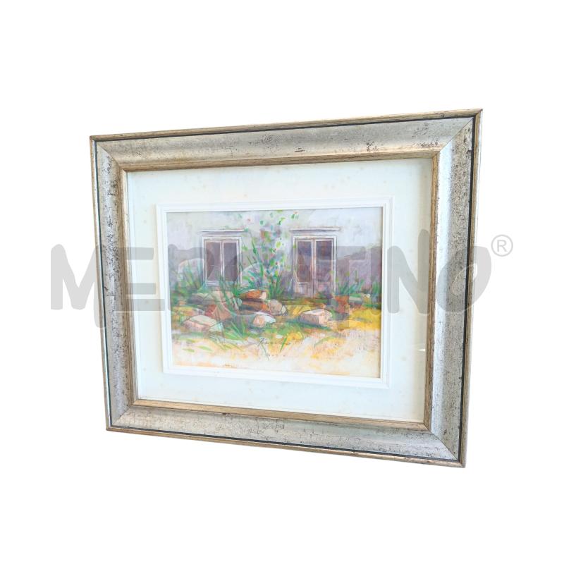 QUADRO FERRERO TEMPERA SU TELA FINESTRE MASSI CON ERBA  | Mercatino dell'Usato Molfetta 1