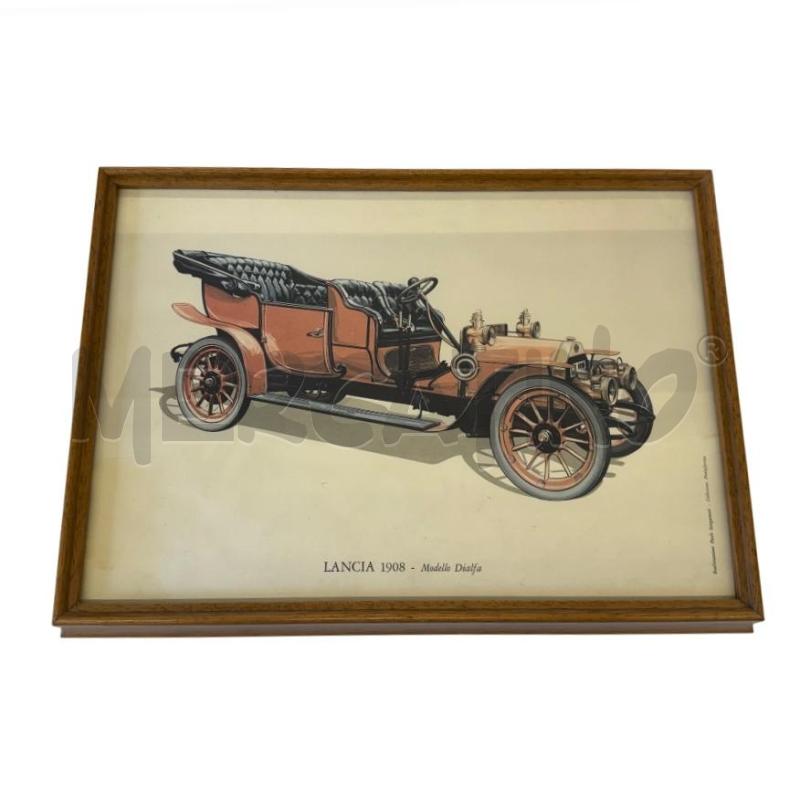 QUADRO STAMPA AUTO D'EPOCA LANCIA 1908 MODELLO DIALFA  | Mercatino dell'Usato Molfetta 1