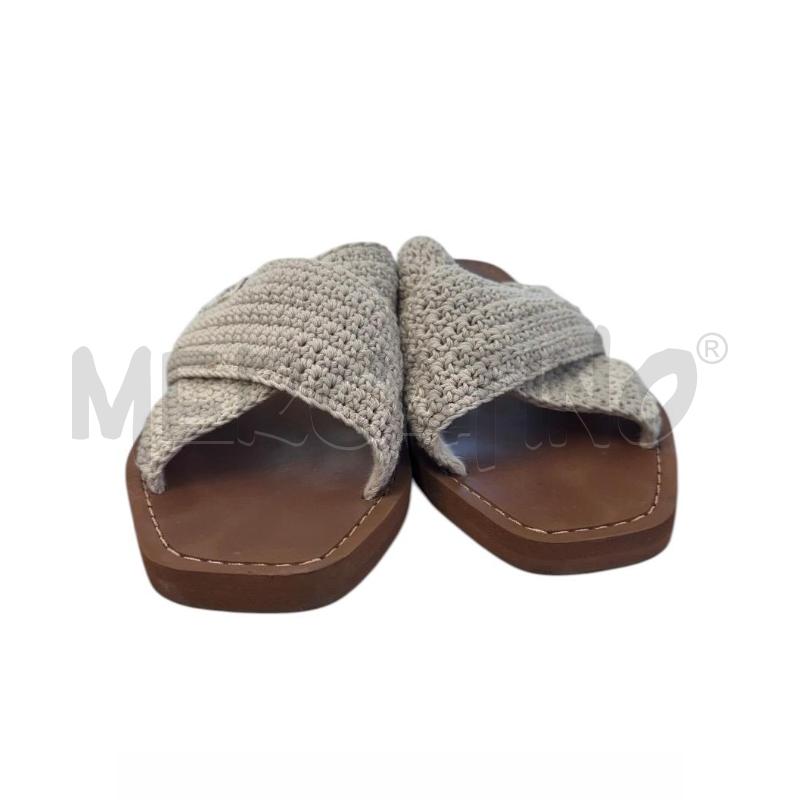 SANDALI DONNA CHLOÈ WOODY TELA BIANCO MARRONE | Mercatino dell'Usato Molfetta 3
