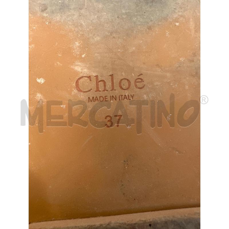 SANDALI DONNA CHLOÈ WOODY TELA BIANCO MARRONE | Mercatino dell'Usato Molfetta 5