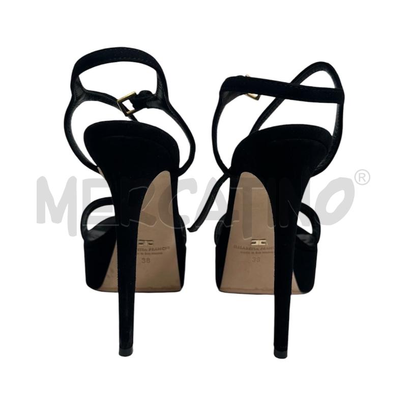 SANDALI DONNA ELISABETTA FRANCHI NERO LOGO DORATO | Mercatino dell'Usato Molfetta 3